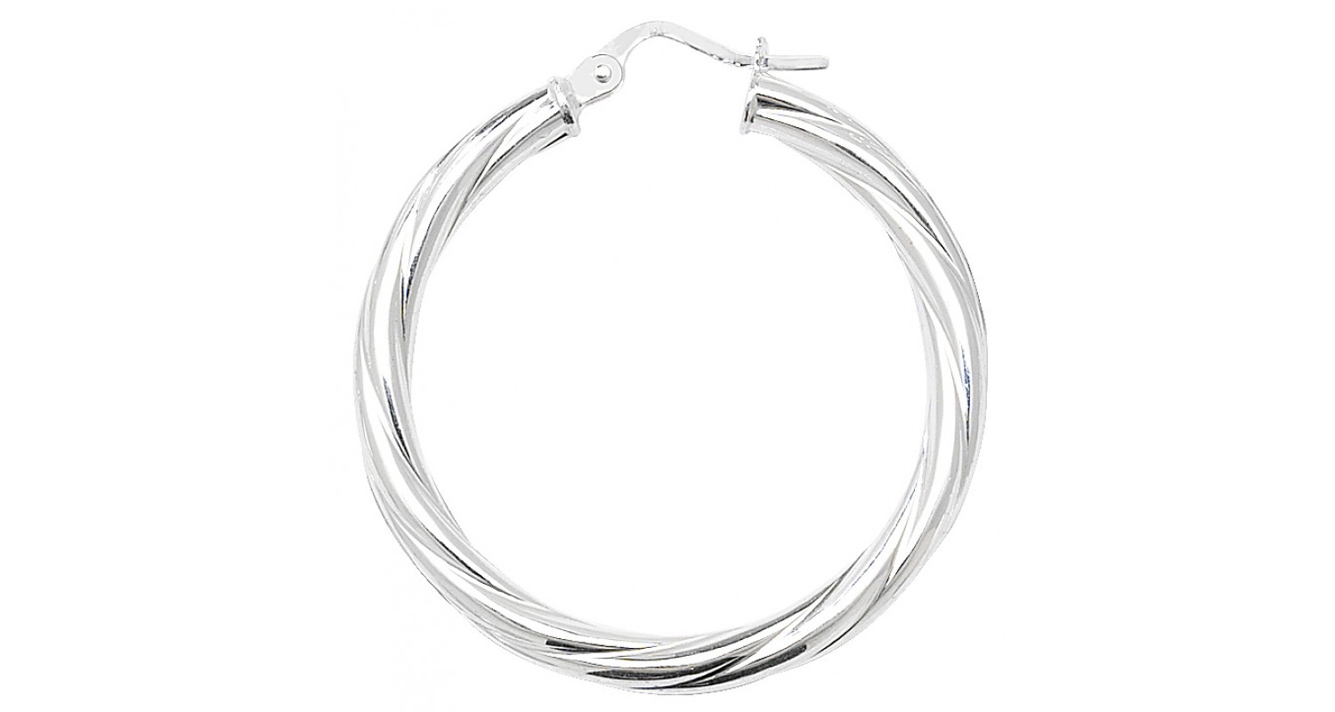 Sterling Silver Twist Hoop Earrings